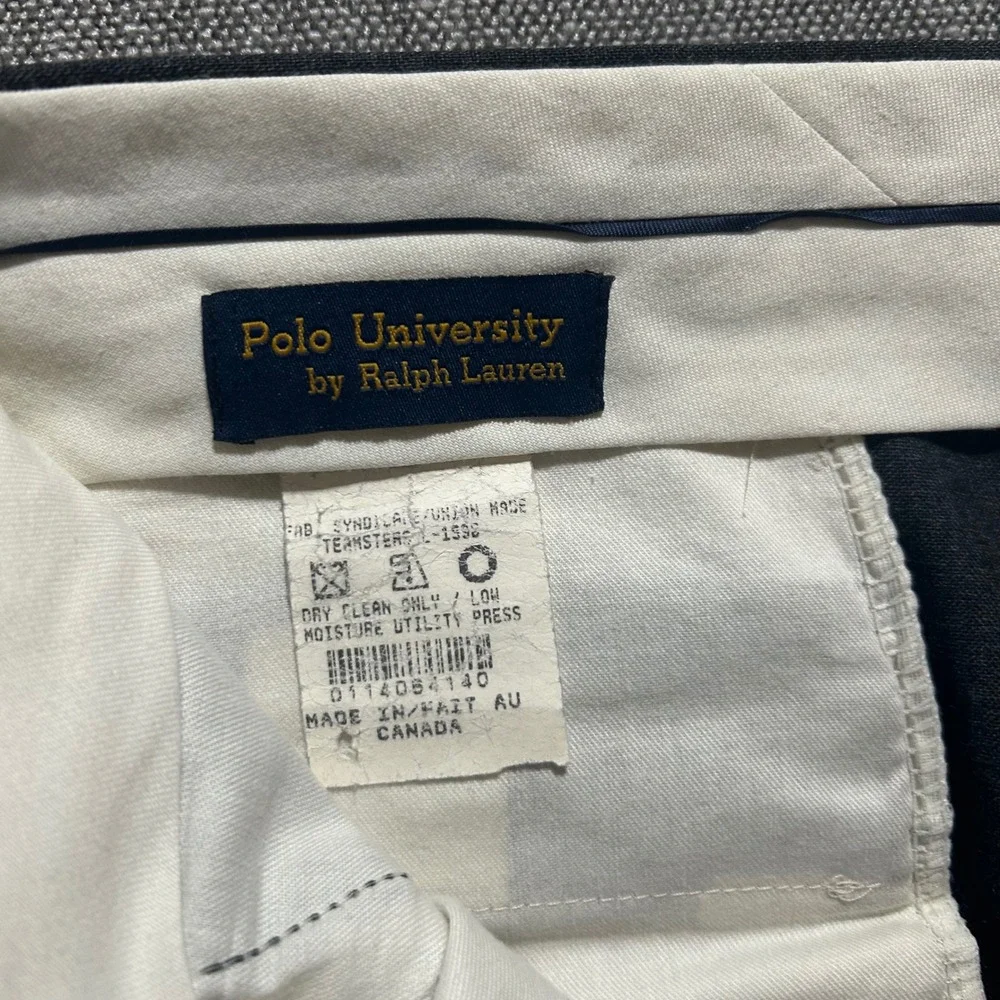 Polo University Dress Pants Mens 38x32 Charcoal Grey Wool Pleated Cuffed Canada